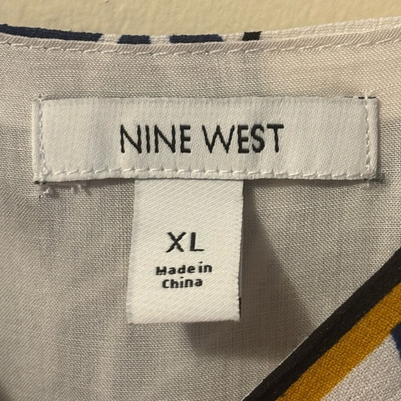 Nine West Asymmetrical Floral Dress in Blue and Yellow - Picture 3 of 7